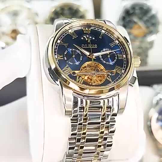 腕時計 メンズ アナログ |OLEVS Mens Automatic Watch Skeleton Diamond Luxury Mechanical