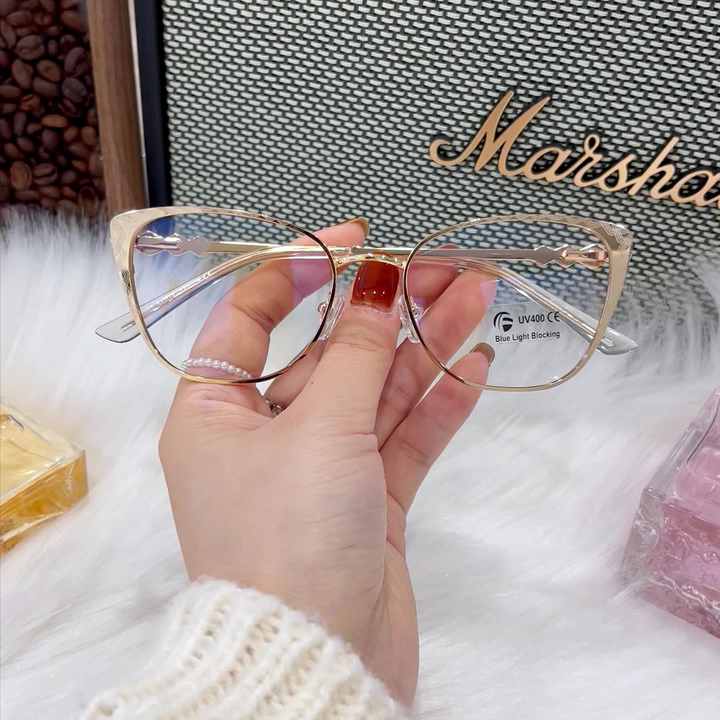 MS 95667 Women Metal Fashion Temple Square Frame Glasses
