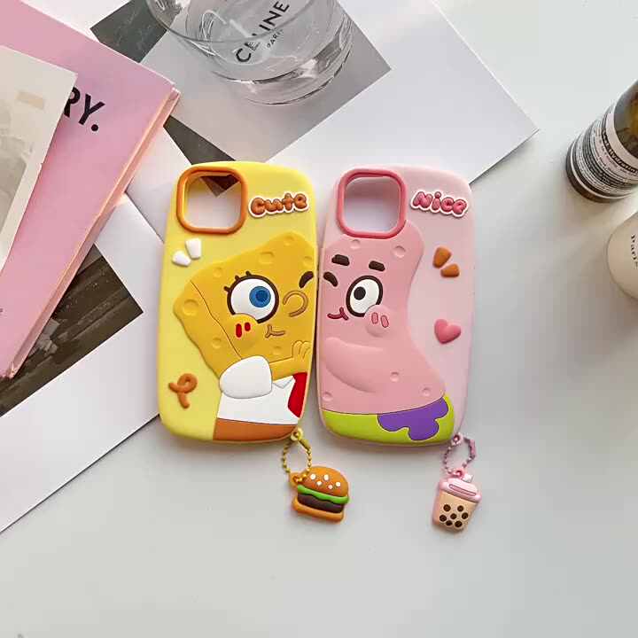 SpongeBob Phone Case for IPhone 15 14 Pro Max Cartoon Cover for IPhone 13 12 Silicone Shockproof Protective Shell Cute Soft Case SpongeBob Phone Case for IPhone 15 14 Pro Max Cartoon Cover for IPhone 13 12 Silicone Shockproof Protective Shell Cute Soft Case