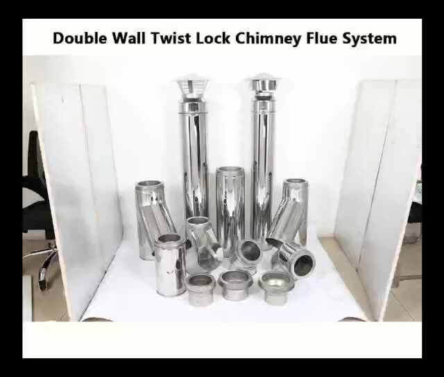 CE Double Wall Twist Lock Insulated Flue System Kit - Perfect for Wood ...