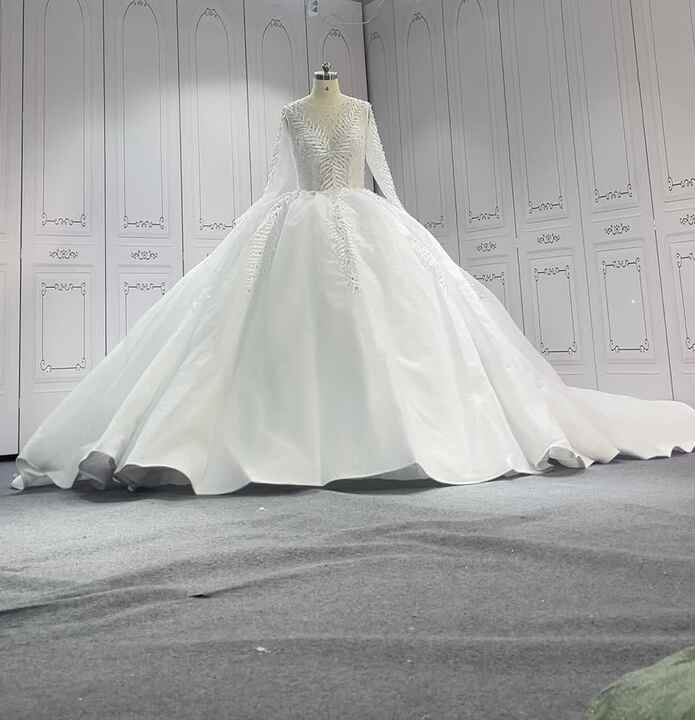long sleeve wedding princess ball gown corset wedding dress Long Sleeve Ballgown with Corset Bodice