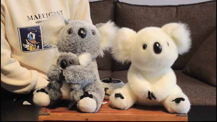 Skylety Mother & Baby Koala Plush Set - 10.63" Mama Koala Holding 5.12" Baby Stuffed Animal Toys