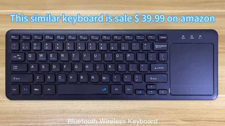 Ergonomic Portable Wireless Touch Keyboard Awireless