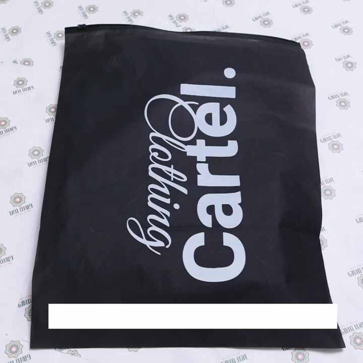Bolsas con cremallera esmerilada negra de alta calidad y bajo