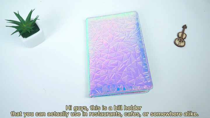 2024 New Arrivals Glitter Server Book For Restaurant Waiter Waitress Nice Leather Waitress Server Book With Zipper Pockets