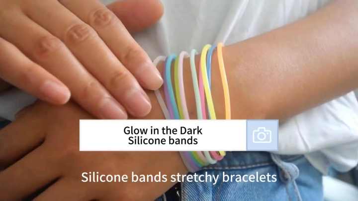 Wholesale fluorescent neon luminous glow in dark silicone rubber stretch  jelly party gift assorted rainbow color hair tie or hand bracelet From  m.