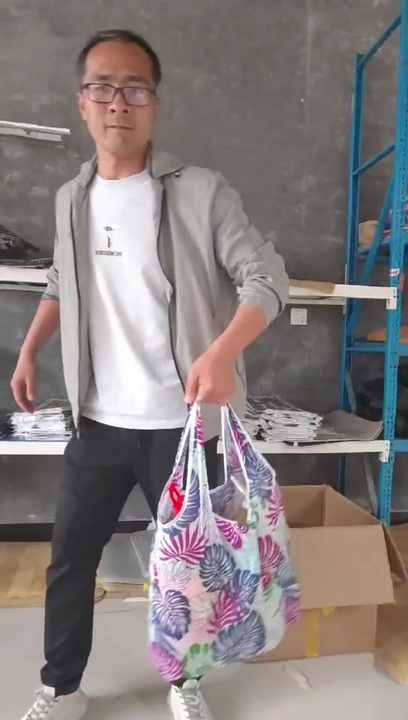 Print Waterproof 210D Big Grocery Bag Monstera Reusable Grocery