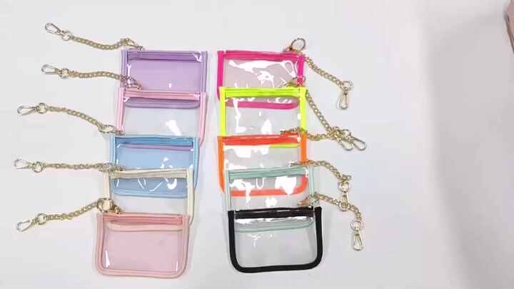 Fashion Designer Women PVC Card Holder Keychain Mini Bag Ladies Lipstick  Organizer Purse Mini Wallets Kids Clear Cute Coin Purse
