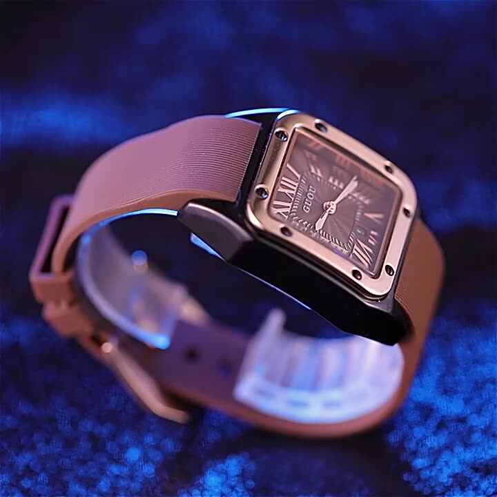 GUOUラグジュアリービッグダイヤルクォーツシリコンバンド