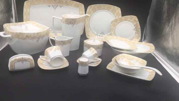 Pakistan White Square Dinner Service Custom Design Pakistani 47