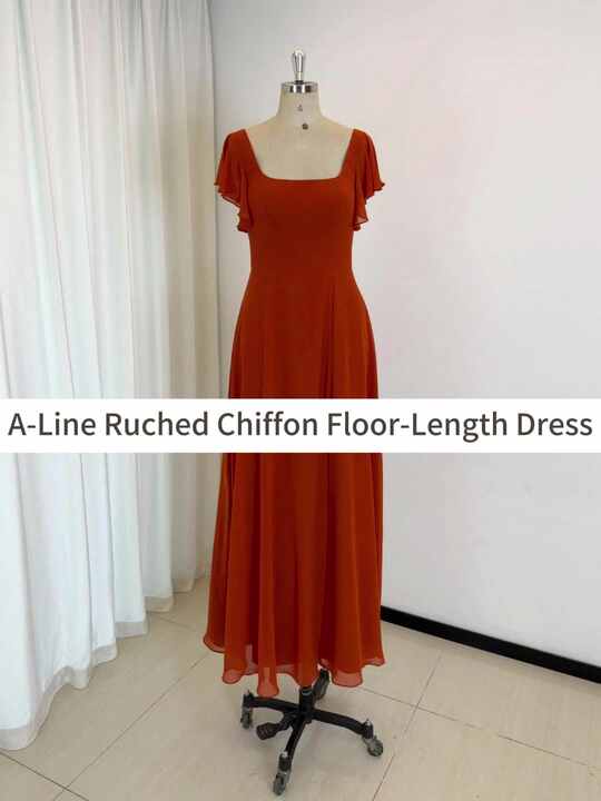 TEENYEE Chic Paprika Red Long Dress Casual Ruffle Short Sleeve Gathered  Skirt Elegant Bow Parties Evening Bridesmaid Dresses