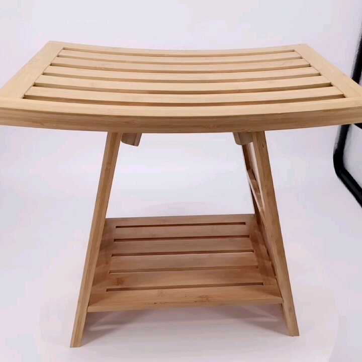 High Quality Durable Wood Chair Bamboo Shower Bench for Bathroom