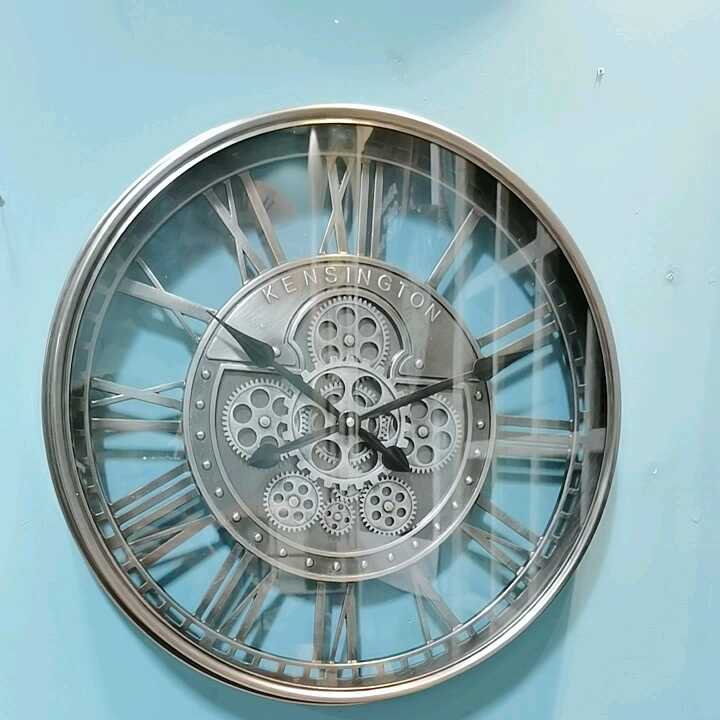 80Cm Patent Industriële Steampunk Tandwiel Ronde Mechanische  Bewegende Tandwiel Wandklok