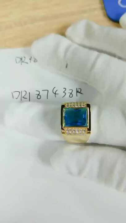 Anello Da Uomo In Argento Sterling 925 Placcato Oro 14 Carati - Foto 12