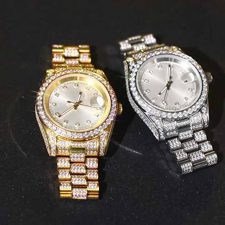 Shop High Quality Men's Diamond Watch Price in Pakistan