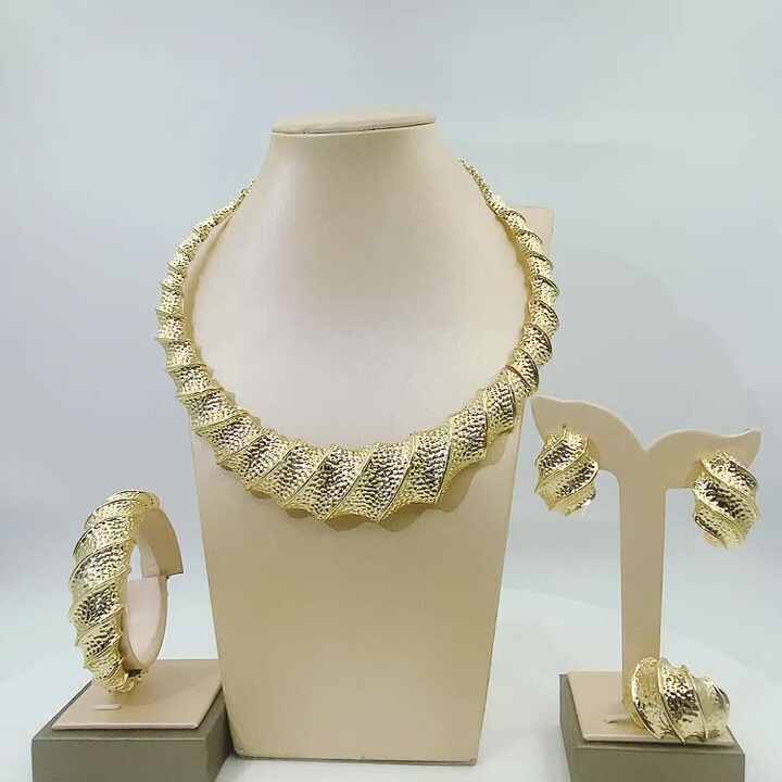 Zhuerrui 18k Gold Filled Jewelry Sets Italian Bridal Jewelry Set