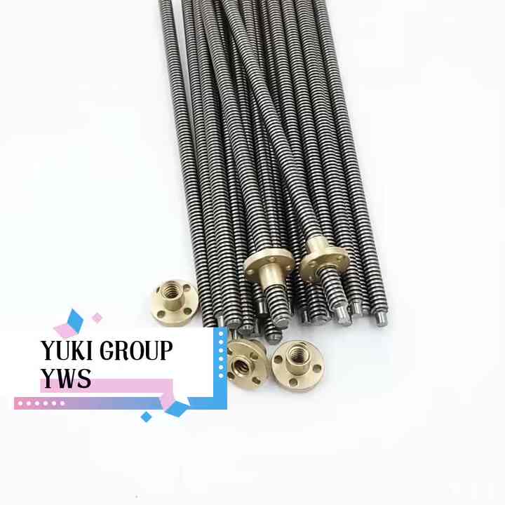 Tr8x2 8mm Trapezoidal Lead Screw with Flanged Brass Nut, 1000mm