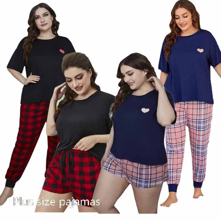 Ropa de dormir de talla grande 4XL para mujer, ropa de salón navideña para  mujer, conjunto de piezas, pijamas para mujer, pijamas para mujer