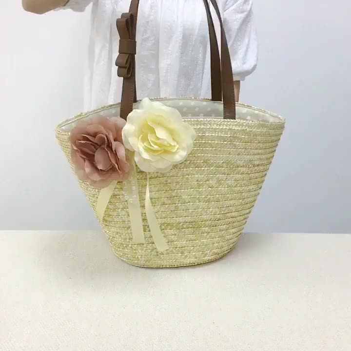 2021 Natural Wheat-Straw Tote Bags Rattan Weave Fashion