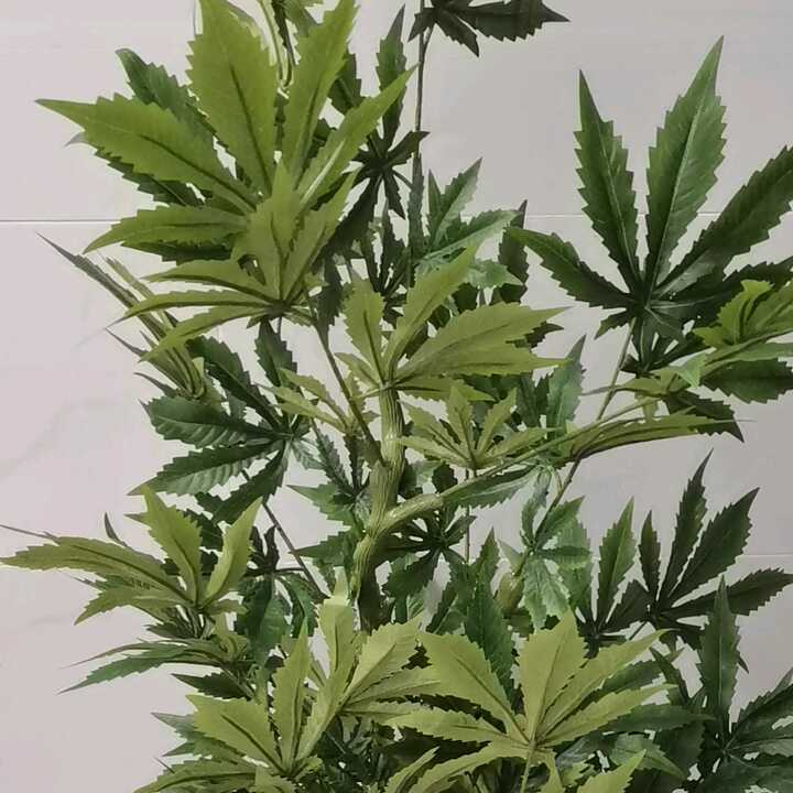 Artificial Hemp Plant Fake Bud Plastic Indoor Decorative Indoor Garden  Marijuana Plants
