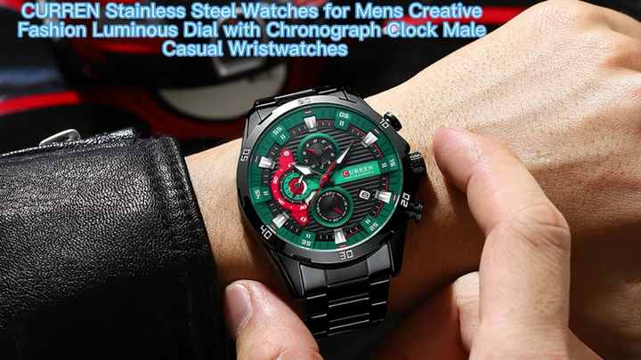 Curren *出品 Men's Quartz Watch Curren 8398 Calendar Strap Chronograph