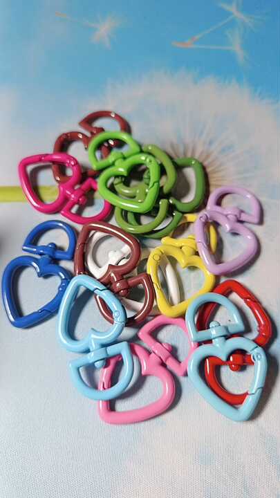 Heart Keychain Clasp - 100pcs Assorted Design Swivel Lobster