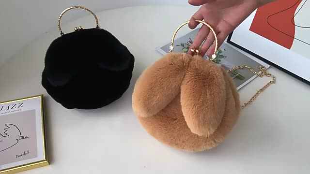 Cute Rabbit Purse Plush Bags for Women Kawaii Fashionable