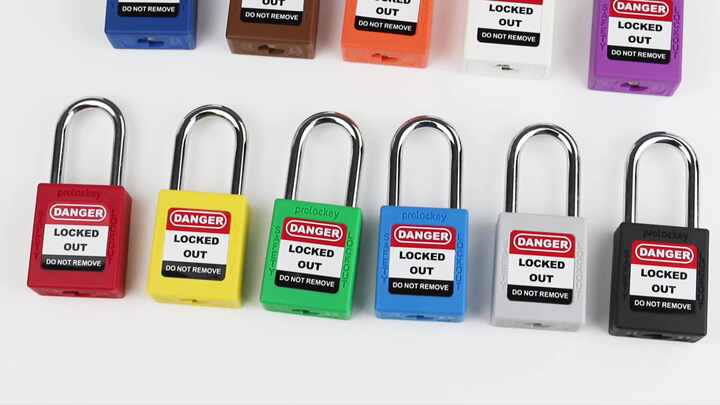 Lockout Tagout 76mm Long Plastic Shackle Safety Padlock