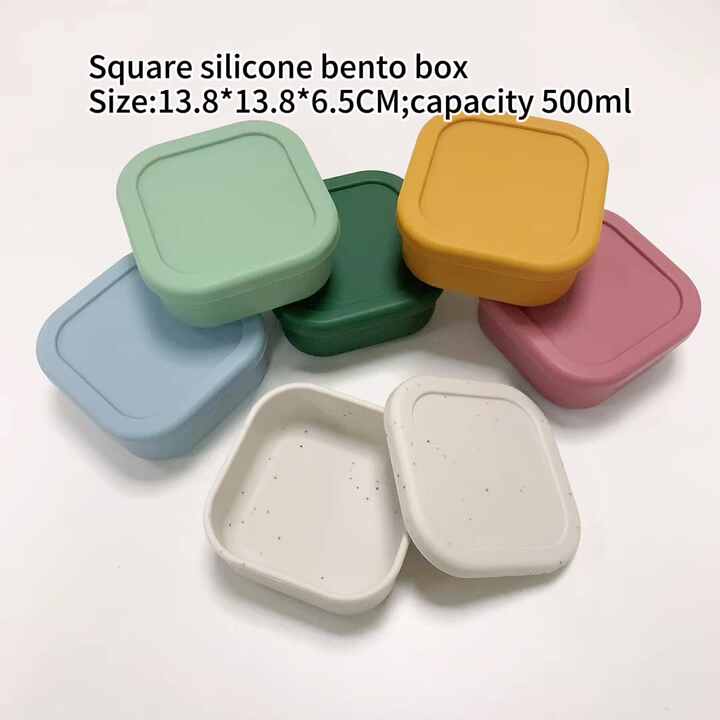BPA Free Silicone Snack Box with Lids Food Containers Leak-Proof Square ...