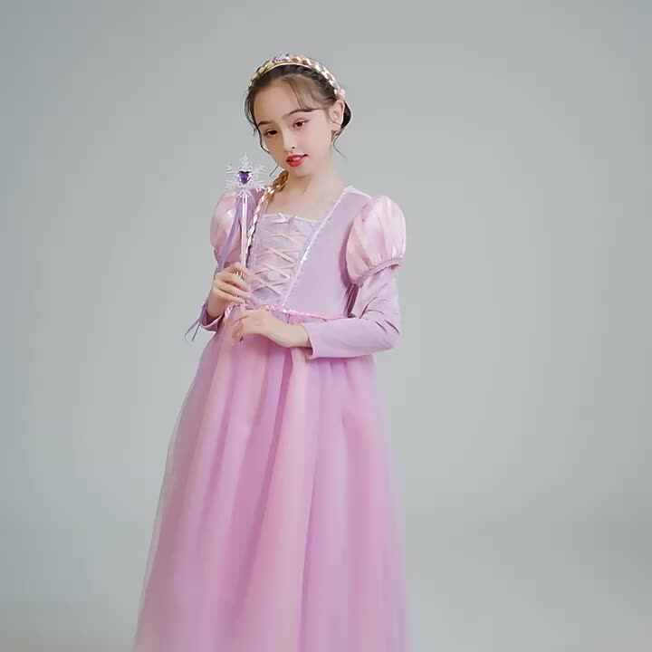 Wholesale New Sophia Rapunzel Dress Lilac Girl Princess Dress Performance Halloween Princess Girl Cosplay Costume