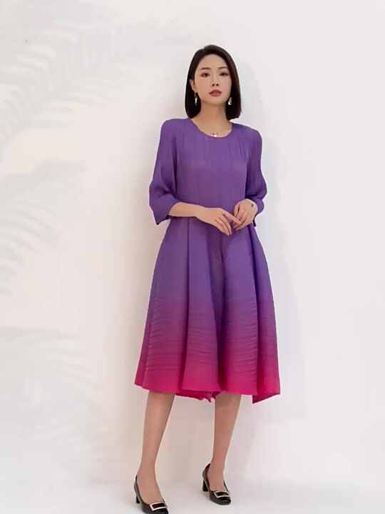 eastern casual dresses Women Pleated Middle Eastern Dress Elegant Casual Style With Irregular Design Loose Fashion Dress