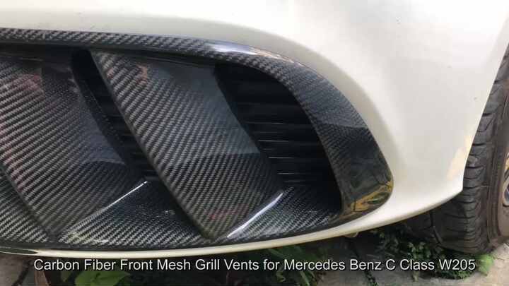 TGFOF ABS Exterieur Voorbumper Air Vent Outlet Cover Grill Trim Frame Mesh voor C Klasse W205 C205 A205 C180 C200 C250 C300 C350e C400 Sport E43 AMG