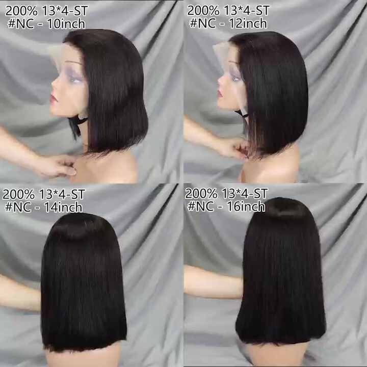 Wholesale Glueless Short Wigs - Human Hair Lace Front 13*4