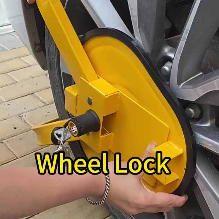 YH3235 Yellow Anti-Theft Suction Cup Wheel Lock - New Condition