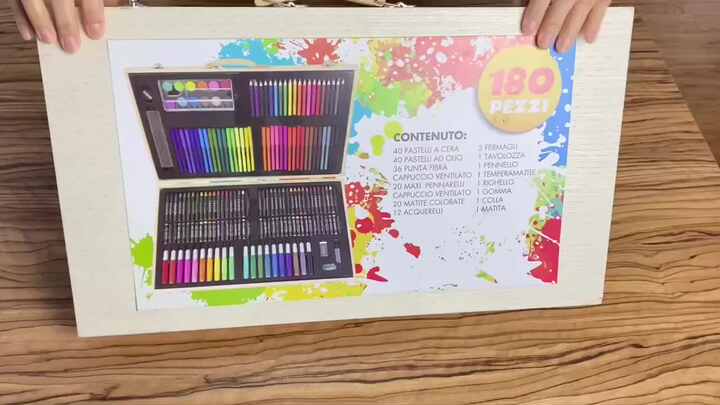 プロフェッショナルアートセット 180点 木製ケース付き 絵画・デッサン用