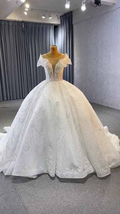 strapless open back dress French satin wedding dress long sleeves new slim princess puffy skirt –  Ame_handmadesg main image 1