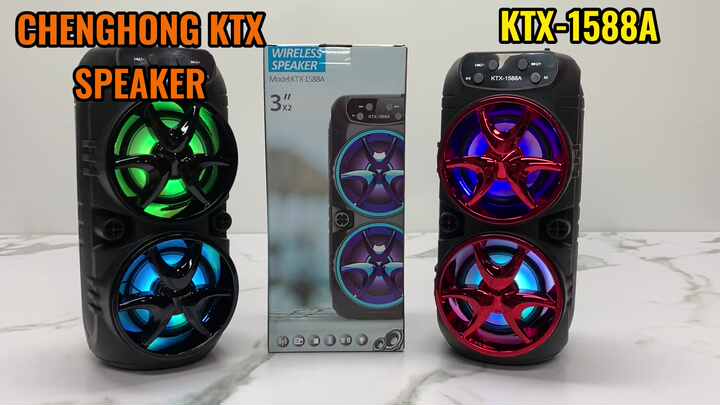 KTX-1588A 3 Inch Dual Portable BT 5.0 Speaker with FM Radio, TF