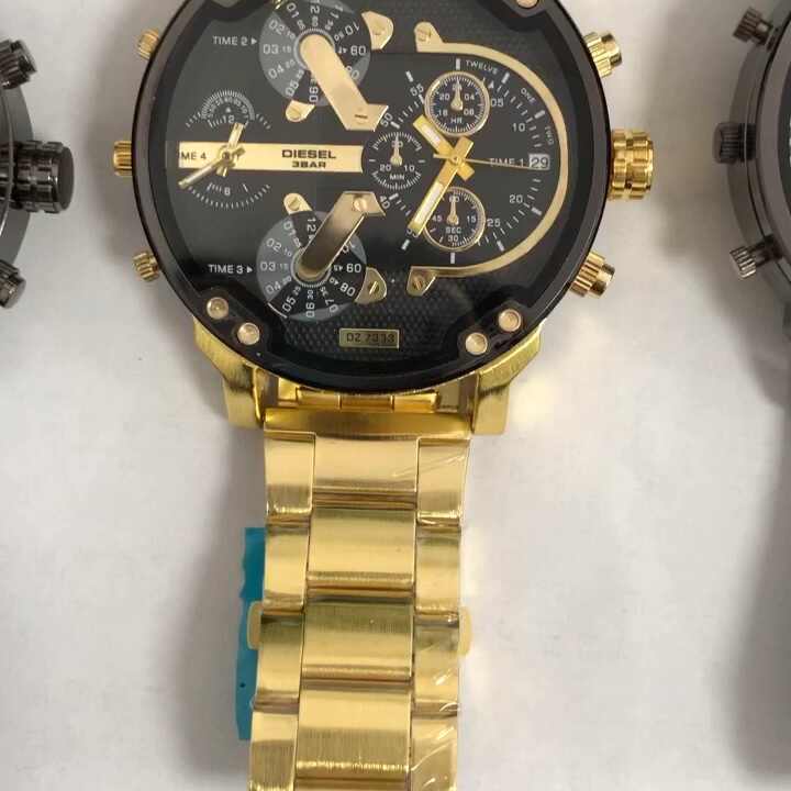 Herren Groß zifferblatt Edelstahl Analog Quarz Sport uhr