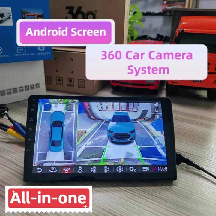 360 Degree Panoramic Camera with Reverse Parking Sensor Inch Android  Screen Universal Black Box 360 Car Camera System