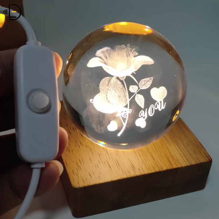 2 Stück LED Lichter Display Base, hölzerne beleuchtete USB-LED