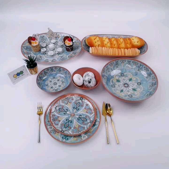 colourful designs unbreakable melamine ware plates set bowls and