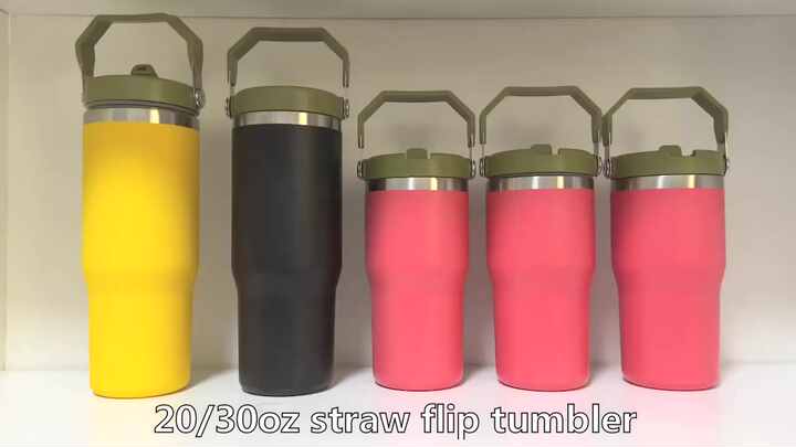 30 oz Tumbler with Flap Straw Lid BPA,18/8 Stainless Steel Vacuum Insulated  Tumbler, Insulated Coffee Mug Drinking Water Cups