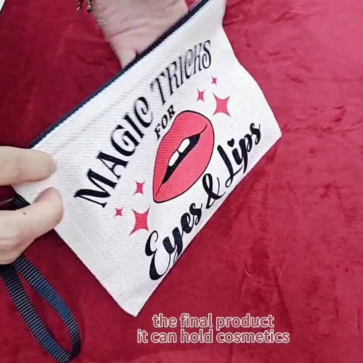 Mother's Day Custom Printing Blank Linen Makeup Bags Heat Transfer