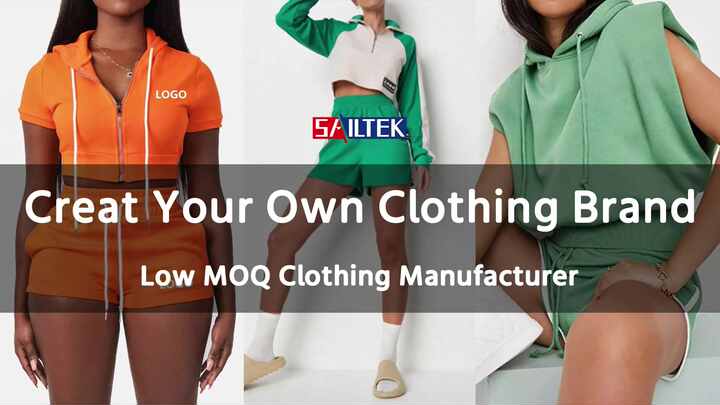 L801026 Custom Women's Two Piece Hoodie Short Set Women Zip up