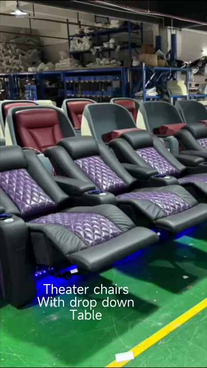 Luxury Cinema Sofas Electric Recliner Chairs Home Theater Furniture Top  Grain Leather Theatre Seats Movie Room Seating with USB