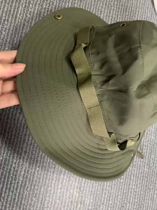 FF827 Summer Mens Wide Brim Drawstring Bucket Hat UV