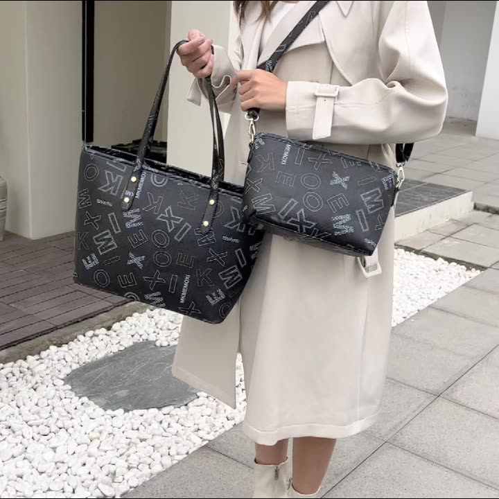 Fashion Large Leather Tote Handbags For Women 2pcs Set, Custom Oem