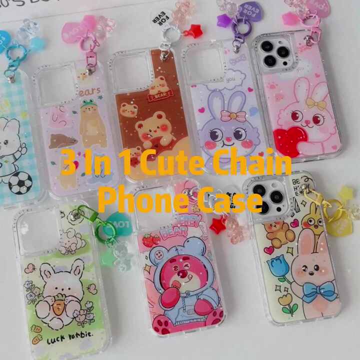 3 Layer Anti Shock DIY Funny Chain Phone Case for Motorola G Stylus 5G 2023  G Power 2024 G04 G24 EDGE 40 Neo