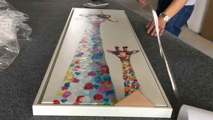 動物ダチョウ油絵キャンバスアート絵画装飾画抽象アート絵画リビング