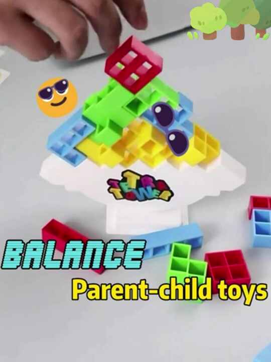 Gioco Equilibrio Tetra Tower KFDDRN - 48 Blocchi Tetris Per Bambini E